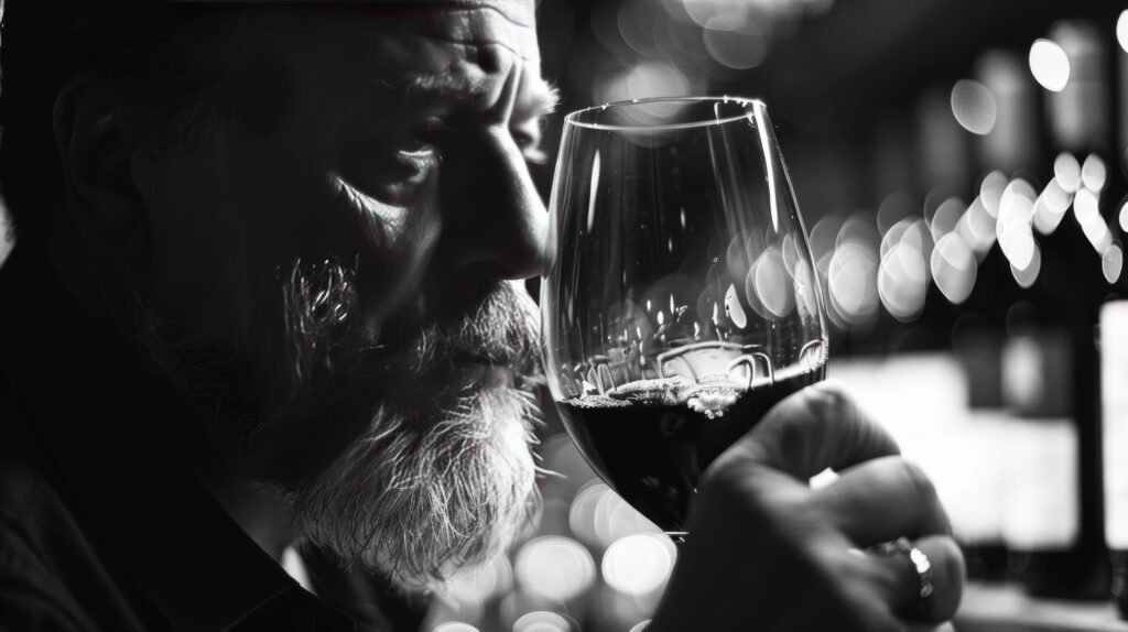 Garçom servindo uma taça de vinho em um restaurante elegante, ilustrando estratégias para aumentar as vendas de vinho em taça.